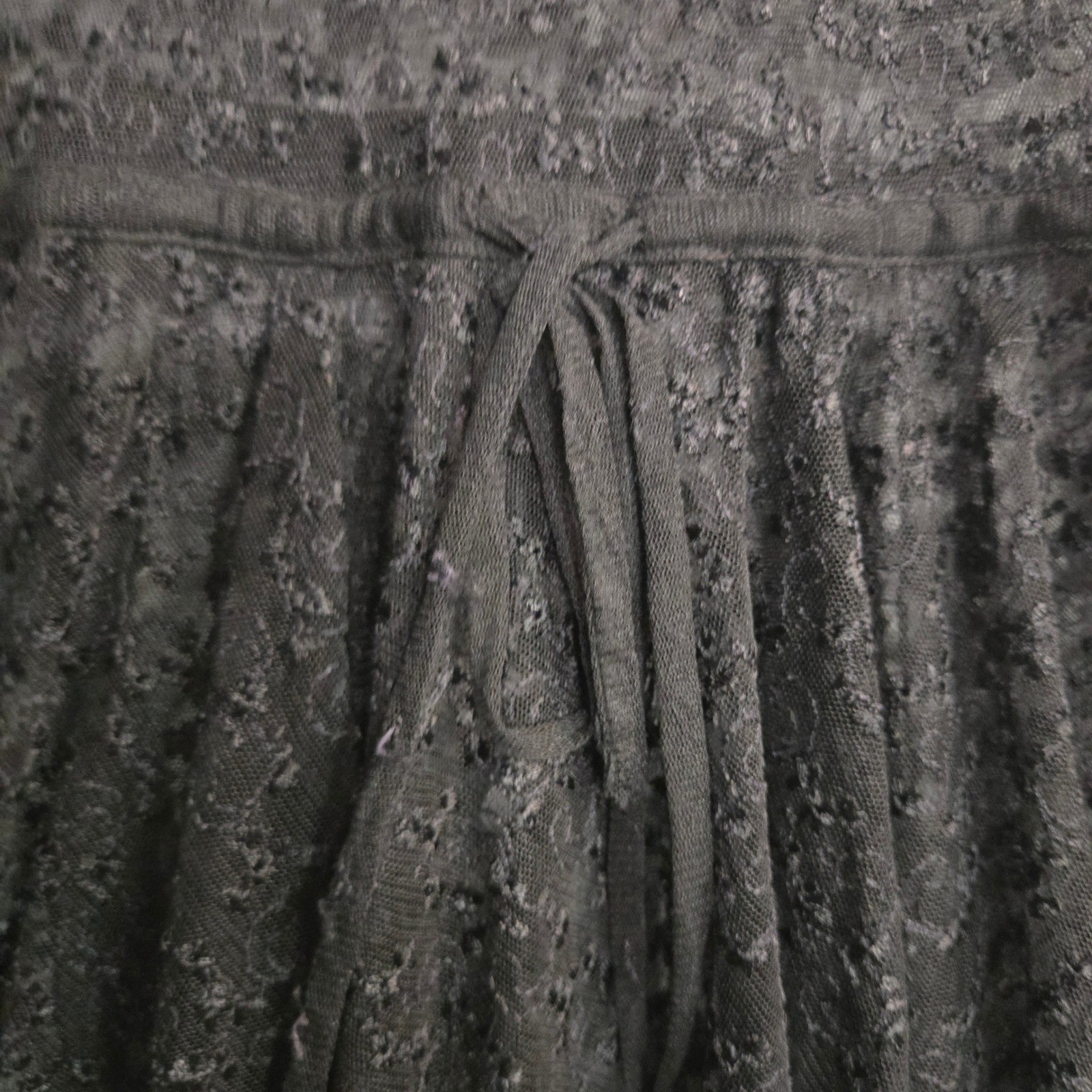 Black Floral Lace Sheer Sleeveless Drop Waist Dress with Peter Pan Collar Gothic
