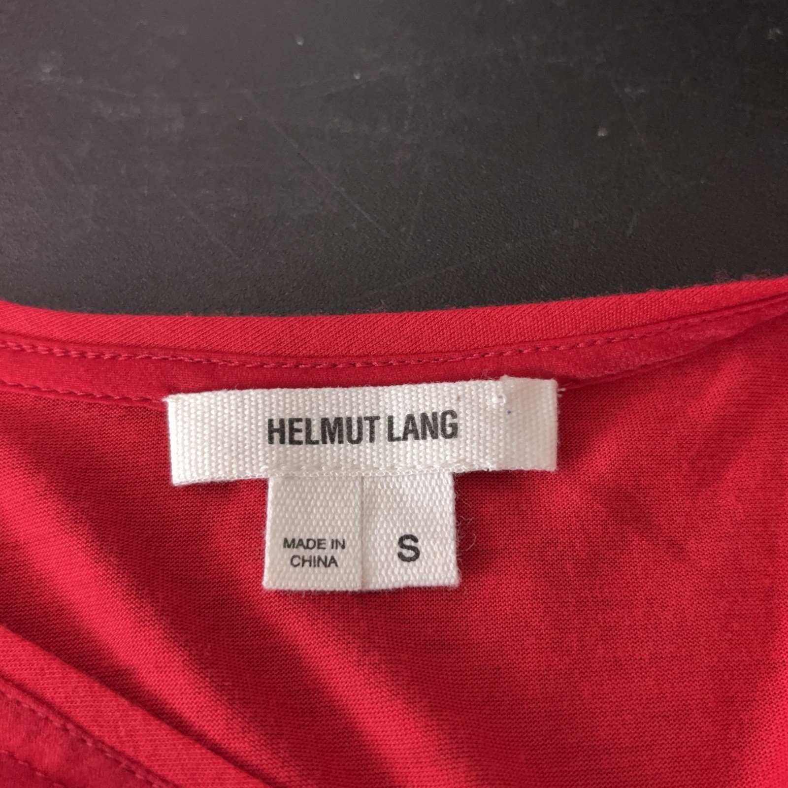 Helmut Lang Asymmetrical Shift Dress Womens Small Red Oversized Modal Knit