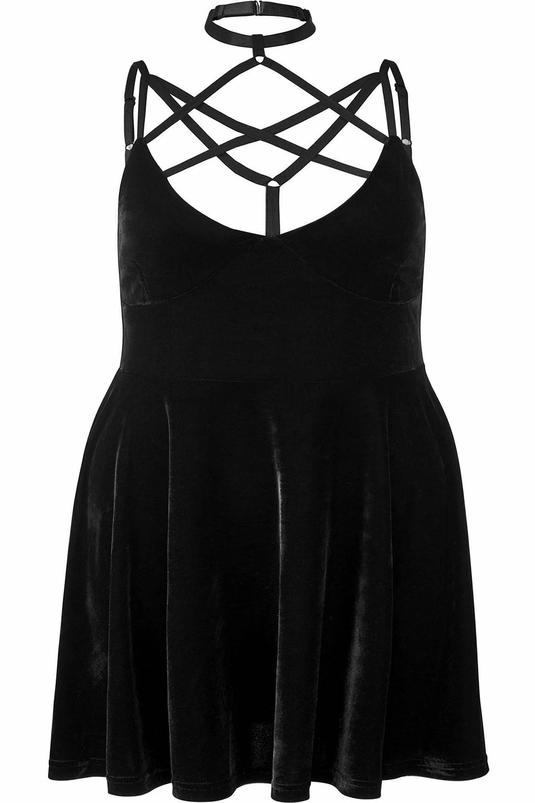 Killstar Magica Pentagram Harness Gothic Witch Skater Velvet Dress KSRA000883