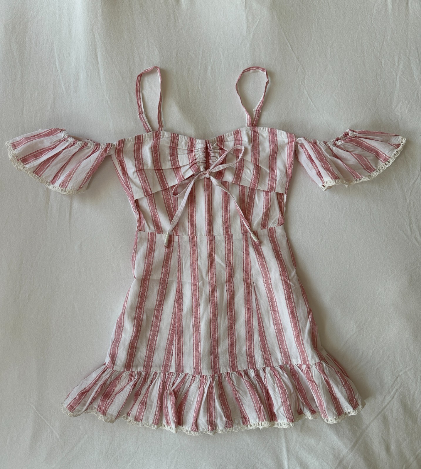 Tularosa Brinley Striped Mini Dress Red White Cutout NWT Size XXS Revolve