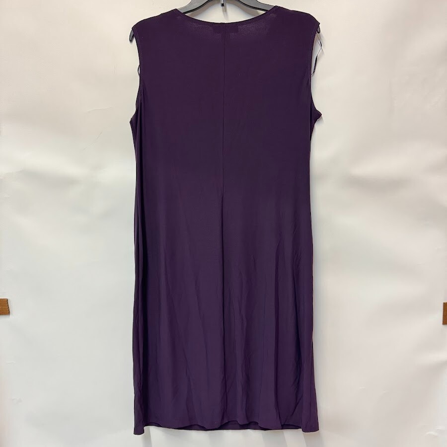 R&M Richards Womens Petite 14P Eggplant Purple Sleeveless Tank Dress NWT AO67