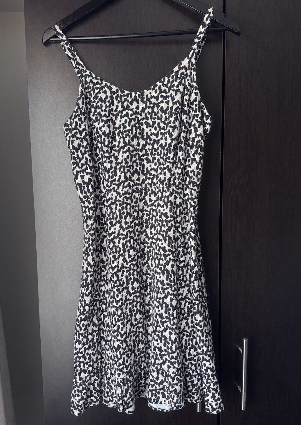 Old Navy Cami Mini Dress Womens Small Animal Print Linen Blend Ruffles Smocked