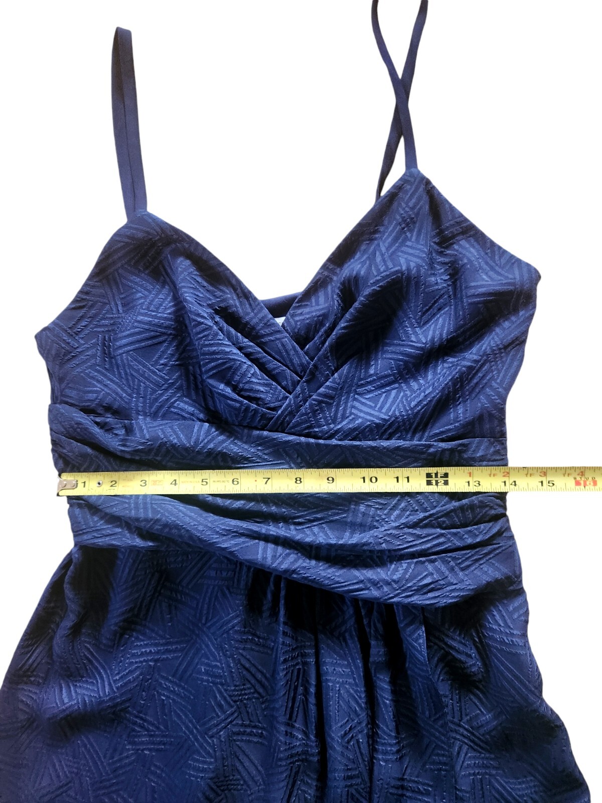 DIANE VON FURSTENBERG Saige Spaghetti Strap Silk Faux Wrap Dress Midnight Sz 8