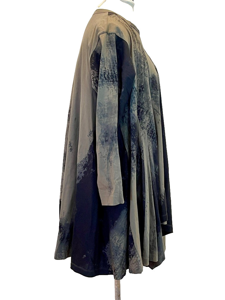 MOYURU TUNIC TOP High Low Hankerchief Hem Brown-Black Cotton M NEW