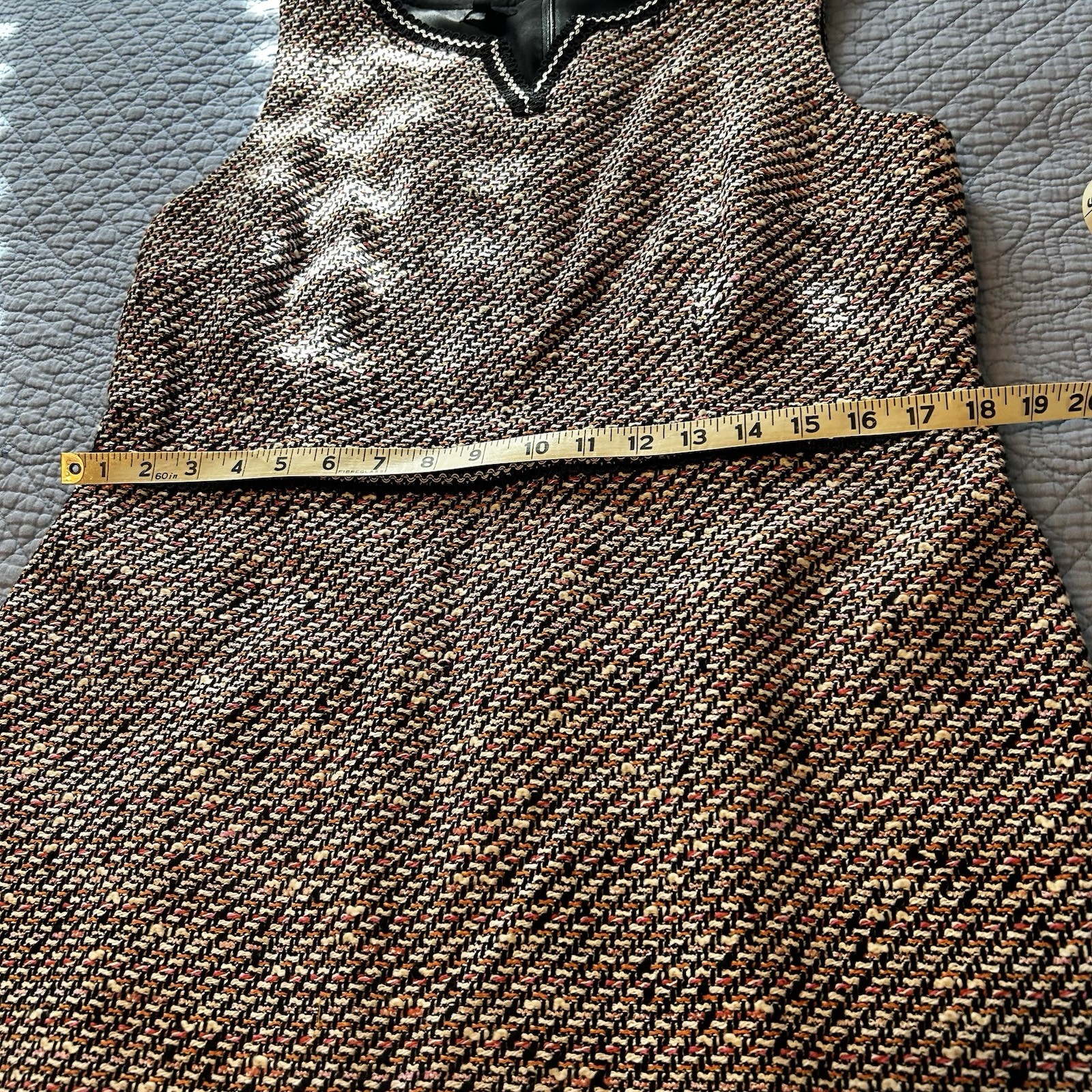 Talbots Sleeveless Tweed Split Neck Sheath Size 14 Fully Lined NWT Zip Hook Eye