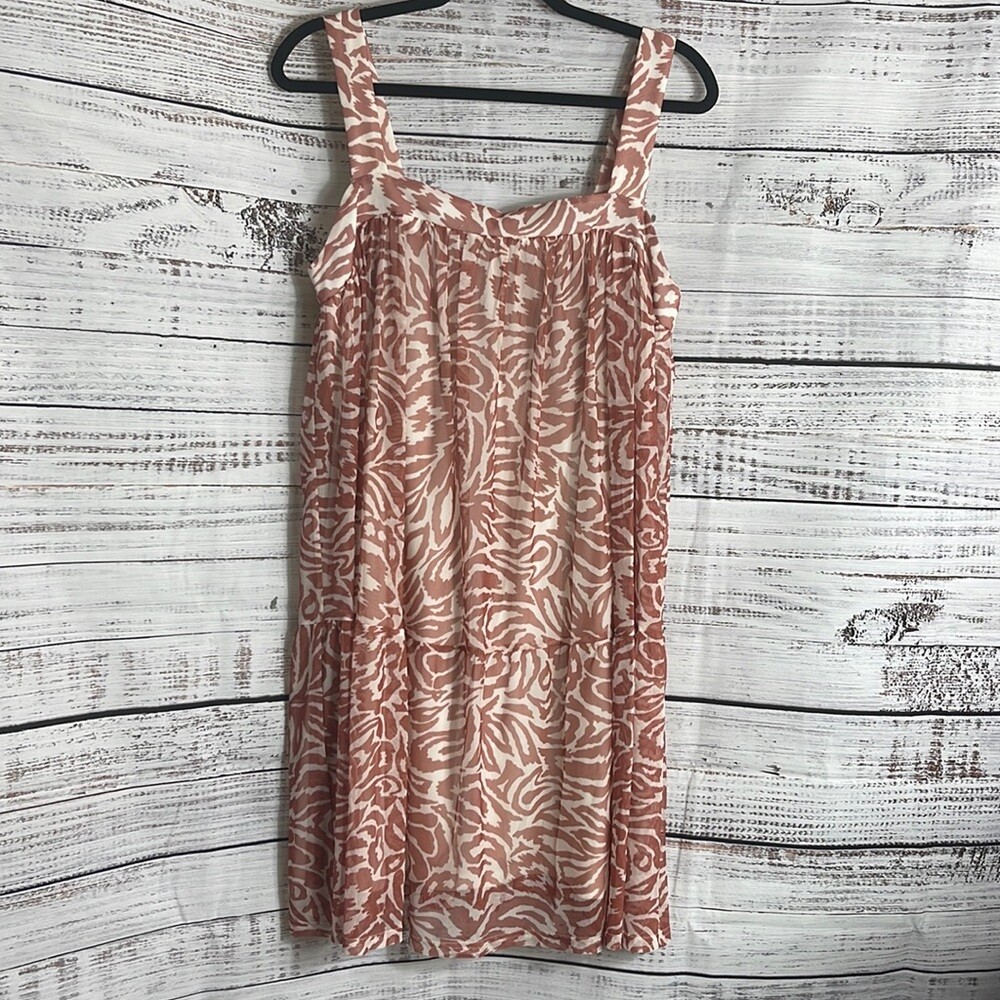 Love Fire Dress Womens Size XL Chiffon Zebra print Mini Sleeveless Vacation New