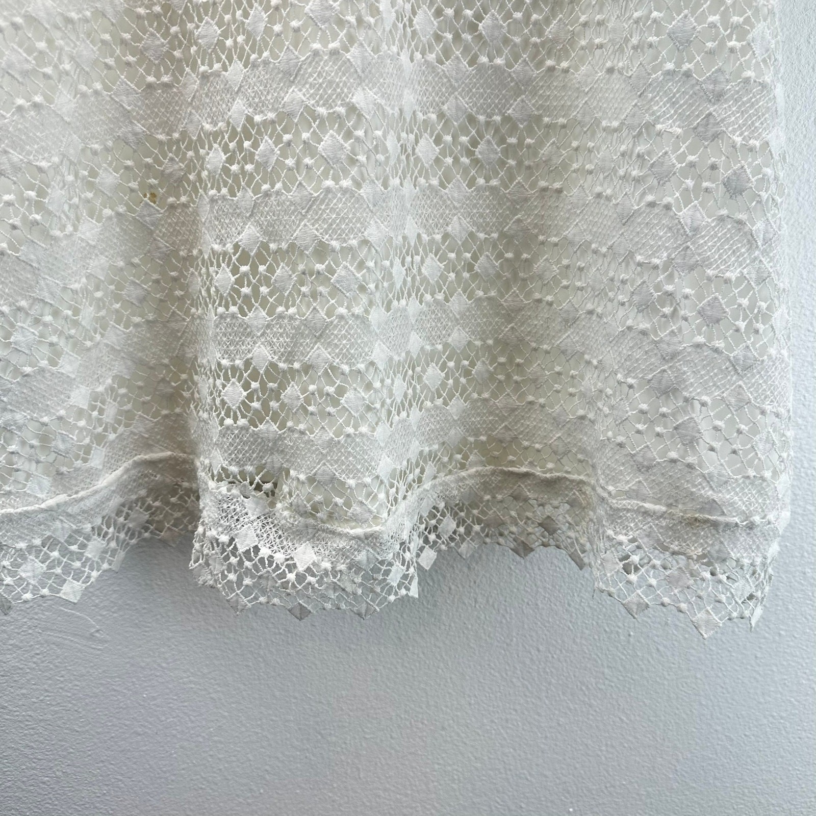 AmyLynn Flutter Sleeve White Lace Dress A-Line Small