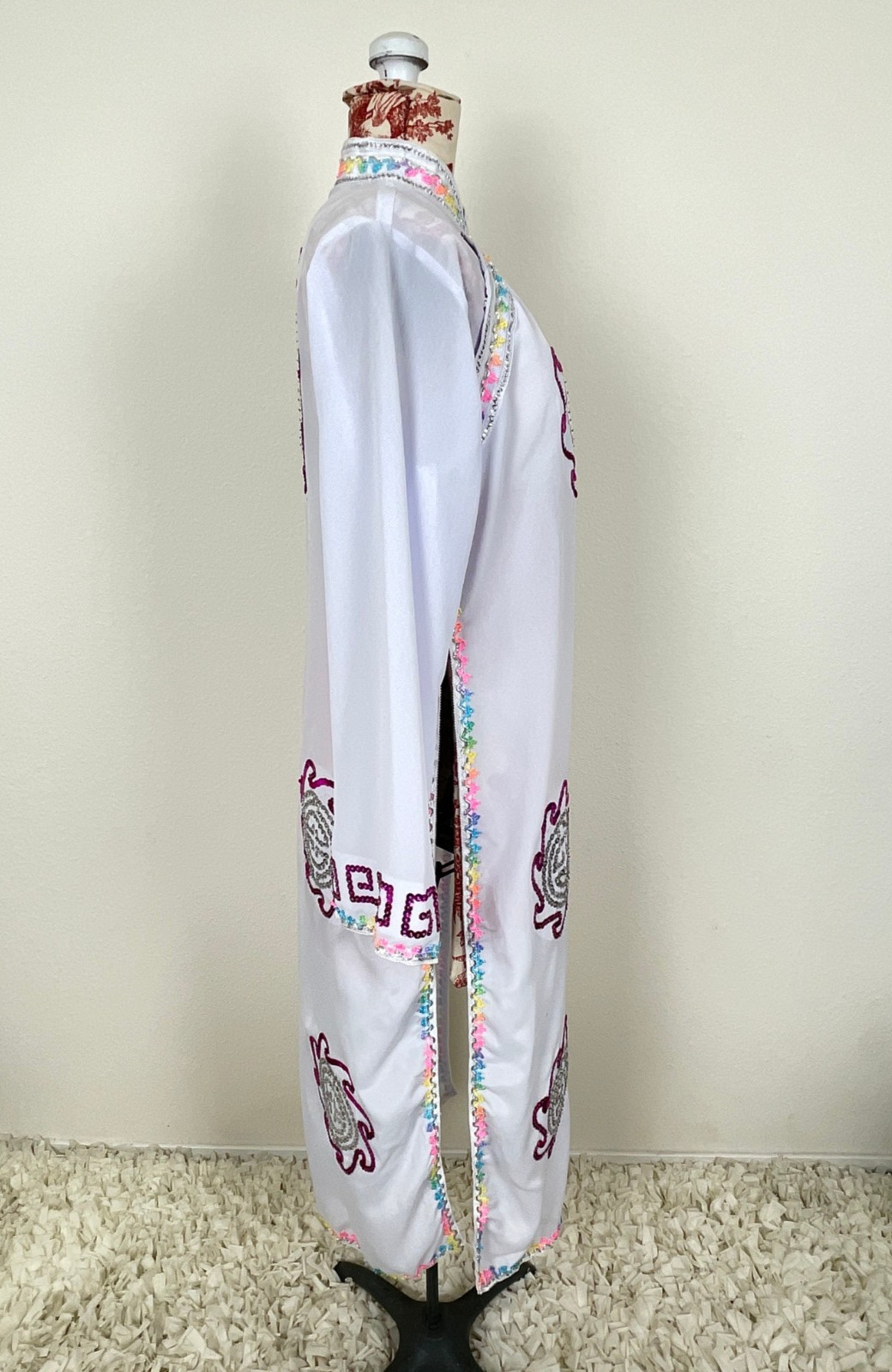 Chinese Dress COLORFUL SEQUIN Holiday New Year Performance Party Costume Sz L ?