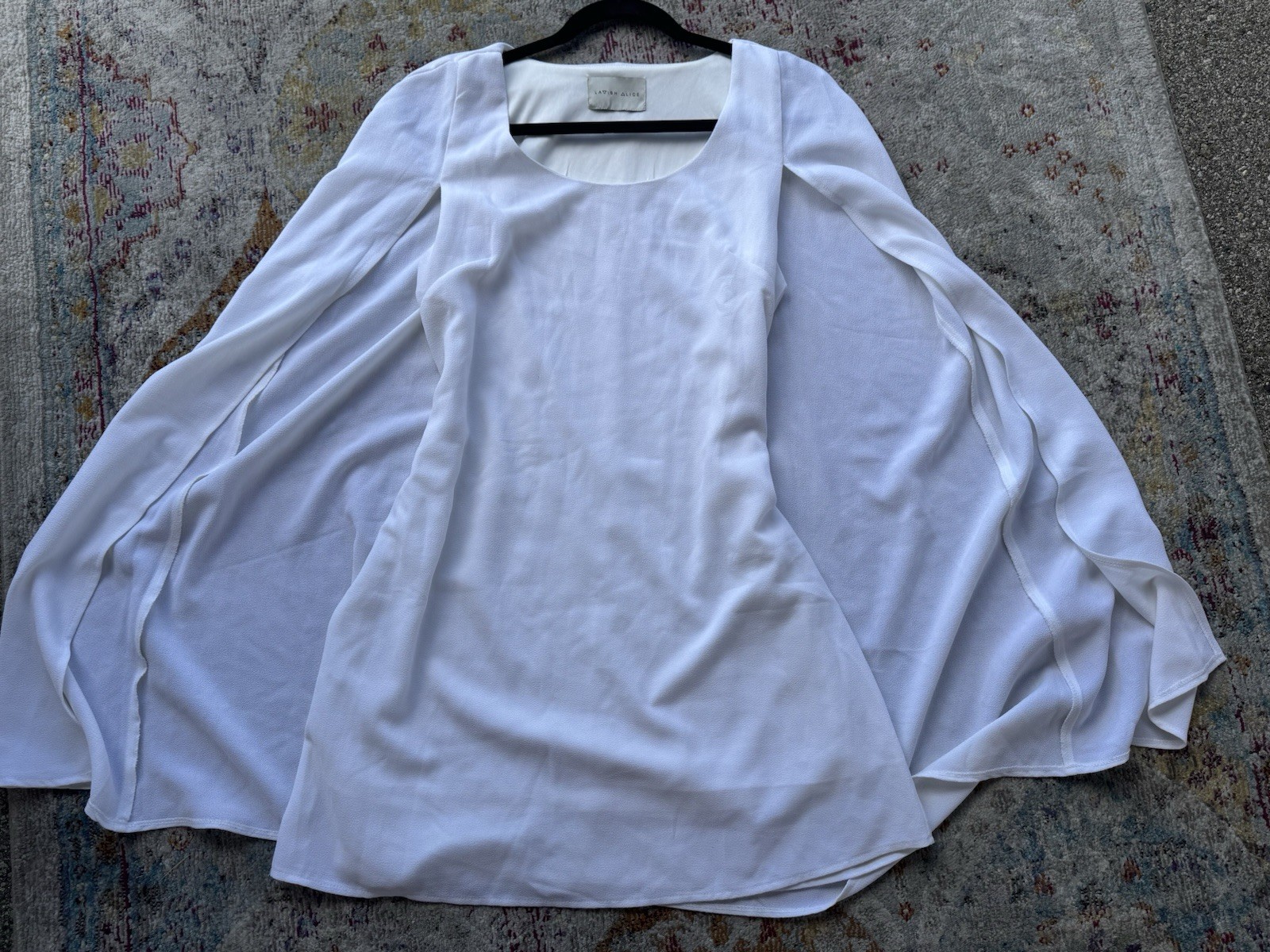 Lavish Alice White Caped Dress Size 12R