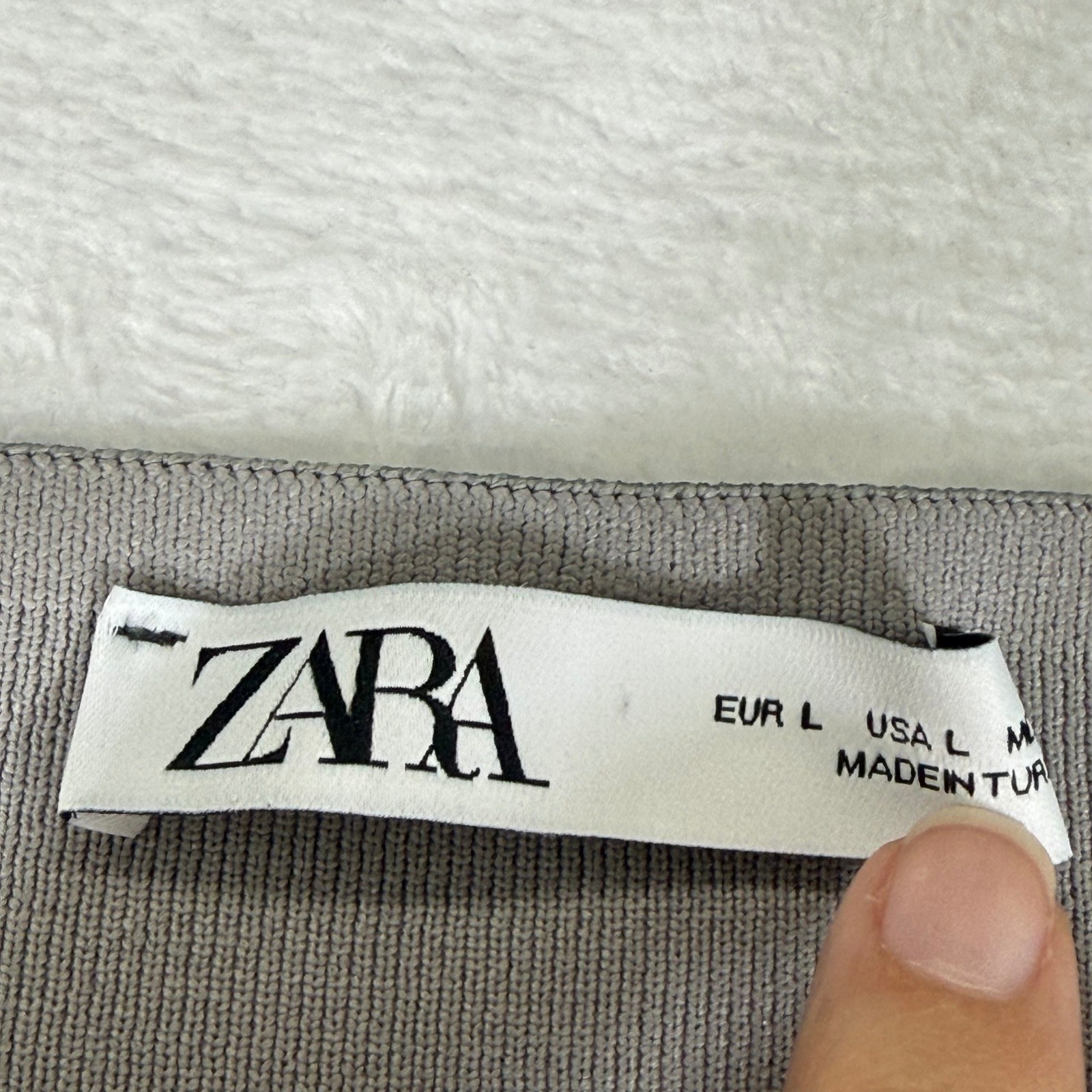 Zara Womens Large Green Tie Dye Ribbed Knit Bodycon Midi Slip Dress Sleeveless