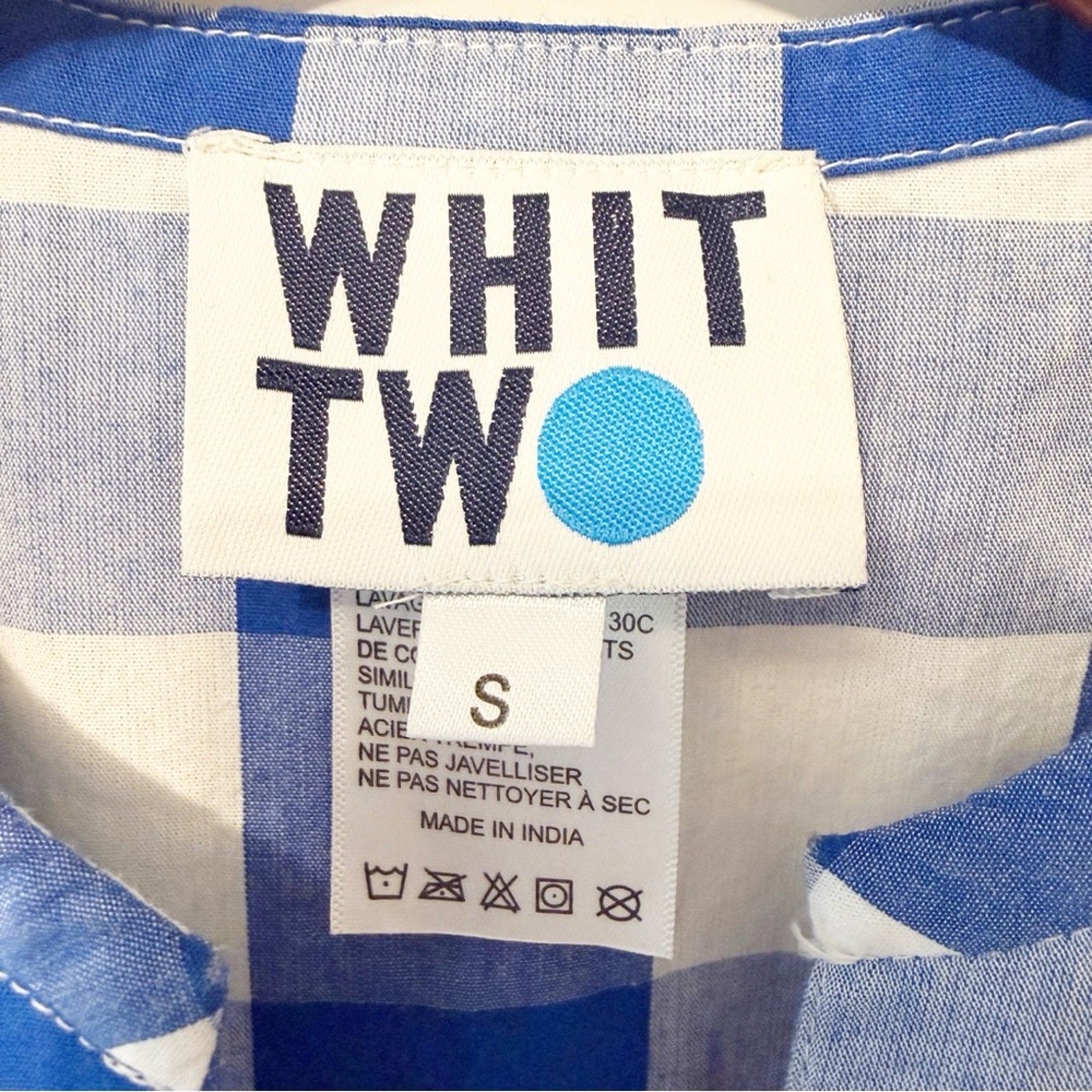 NWTs WHIT TWO ~ Anthropologie | Gingham Tiered Blue/White Midi Dress Size Small