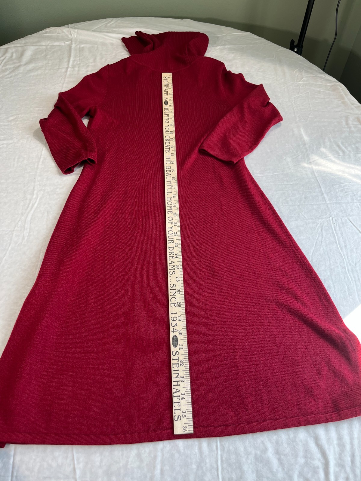 Black Label Evan-Picone Red Sweater Dress XS Cowl Neck Cozy Knit Fall Winter