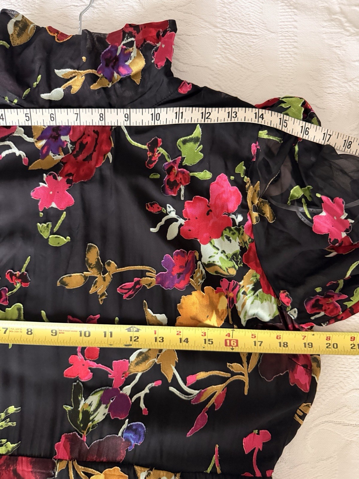 Lulus Floral Backless Maxi Dress L Mock Neck Long Sleeve Wedding Guest Formal