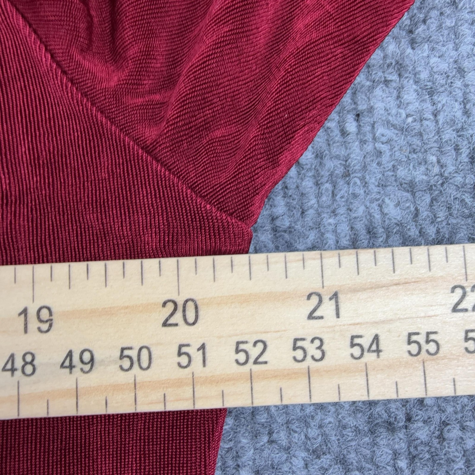 Citiknits Dress Womens Medium Red Velour Long Sleeve Shift Made USA Stretch