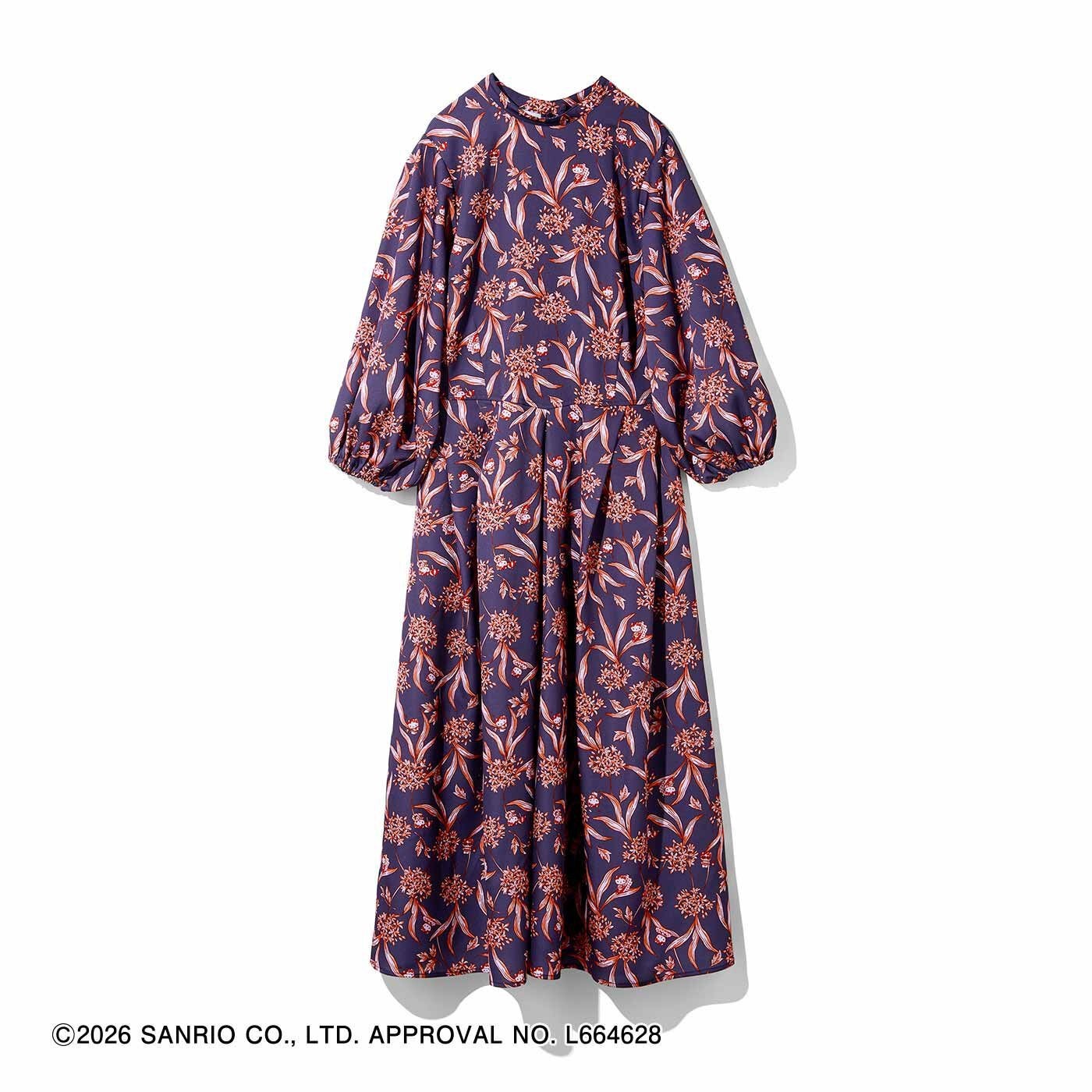 Sanrio HELLO KITTY Printed Dress with Floral Motifs Navy Japan New