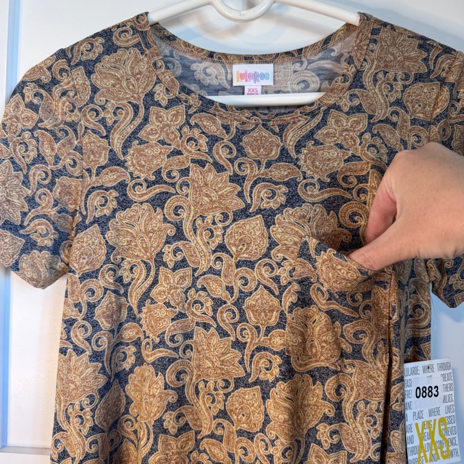 NWT LuLaRoe Carly Swing Dress with Chest Pocket Hi Low Hem Women’s Size XXS New