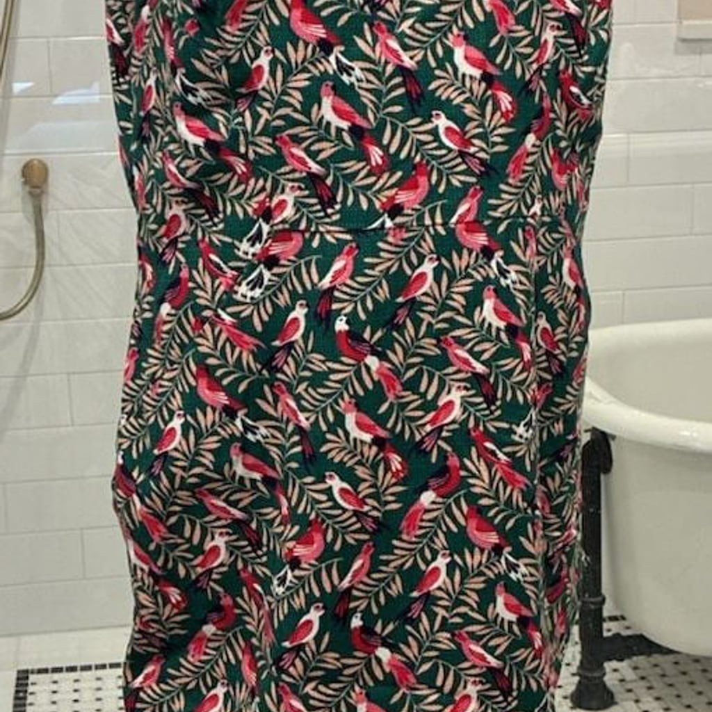 Boden Sleeveless Collared Bird Print Midi Dress