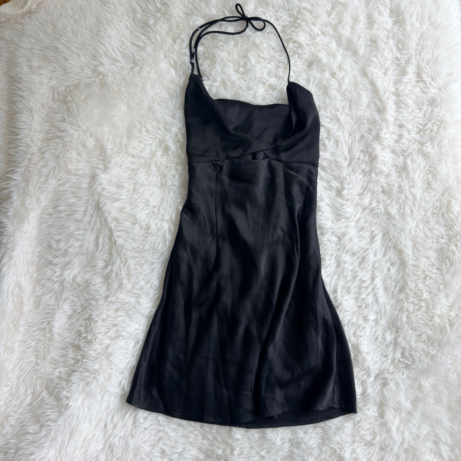 Hello Molly Famous Fit Satin Mini Dress Black