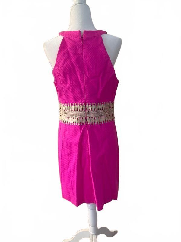 Lilly Pulitzer Ashlyn Shift Dress in Pink and Gold, Size 10