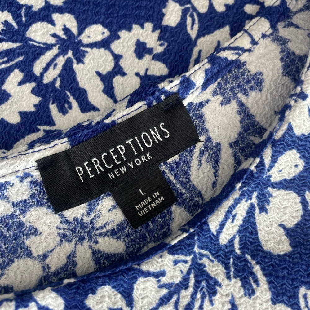 Perceptions Blue and White Floral Midi Dress