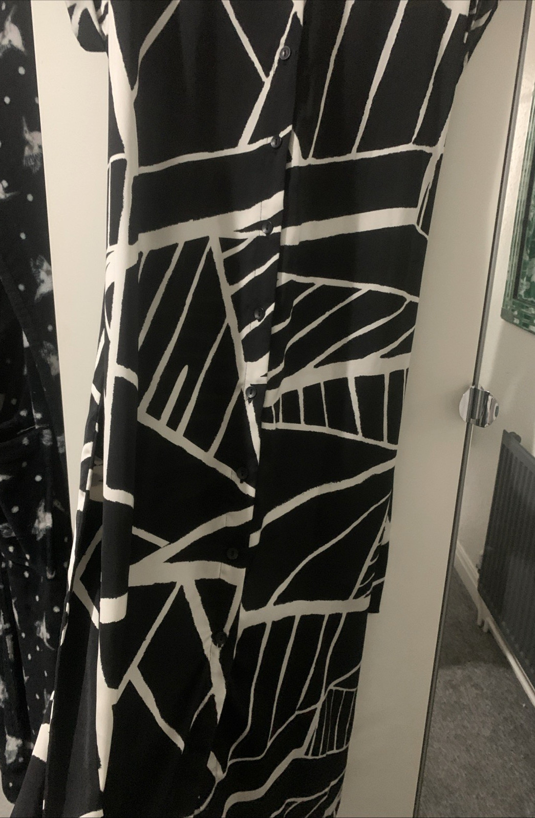New Look Size 12 Pit To Pit 20in Black/White Belted Side Spilts Shirt Dress VGC