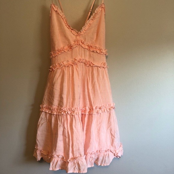 Mi Ami for Francesca’s Pink Ruffle Tiered Mini Dress Women’s Size XXS