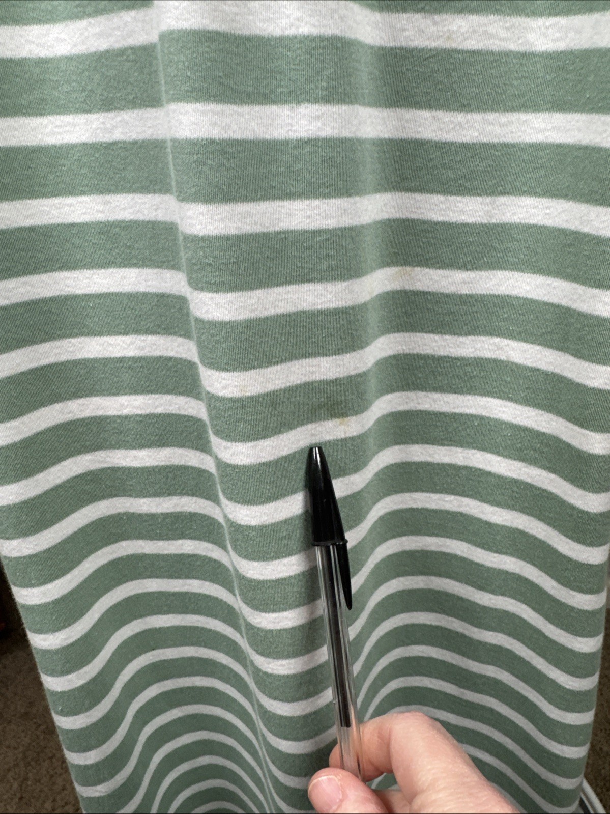 Haven Well Within Large Green Striped Sleeveless Tank Dress 100% Cotton