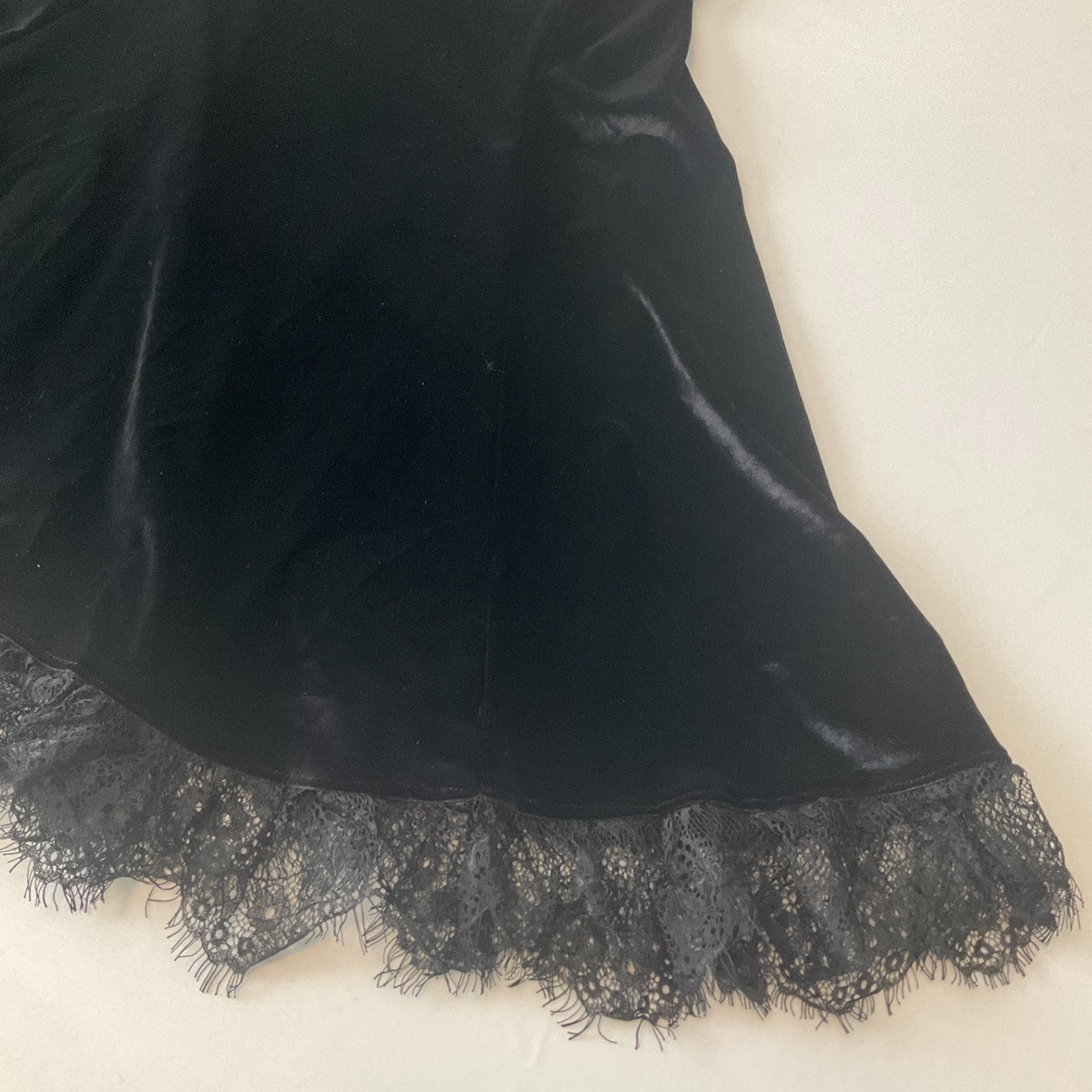 Dolls Kill Widow Dress Womens Size XL Black Velvet Zip Lace Stretch Straps Wired