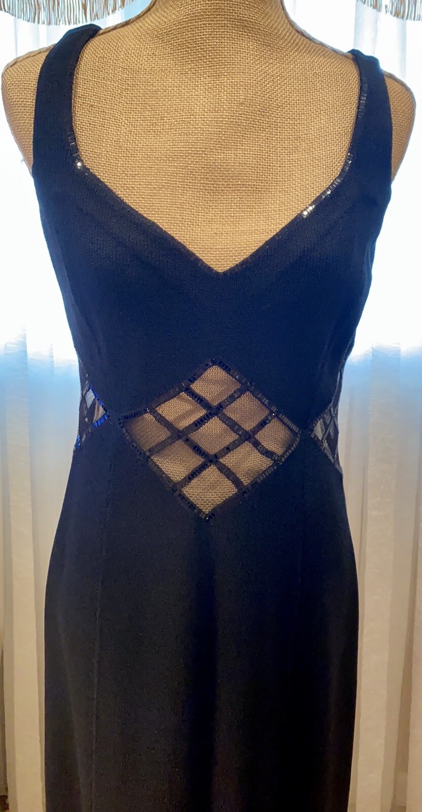 FABULOUS EVENING DRESS, JERSEY, COMBINATION OF SEQUIN MESH FABRIC, STRETCHY , EL