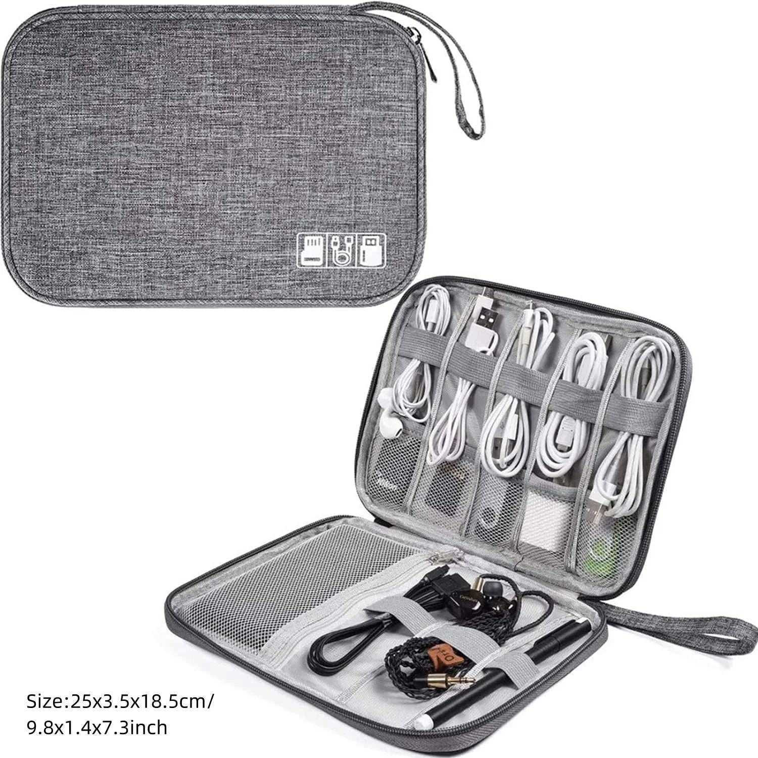 Portable Digital Storage Bag USB Gadget Waterproof Cable Organizer Pouch