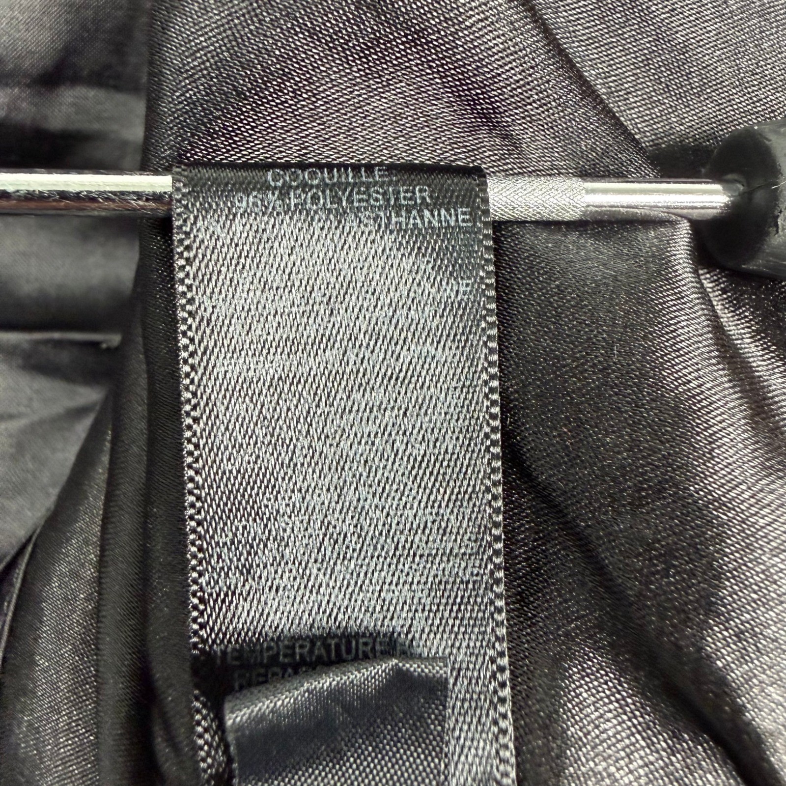 NWD Express Ruched Mini Dress Sz 10 Black Satin Faux Wrap V-Neck Party Cocktail