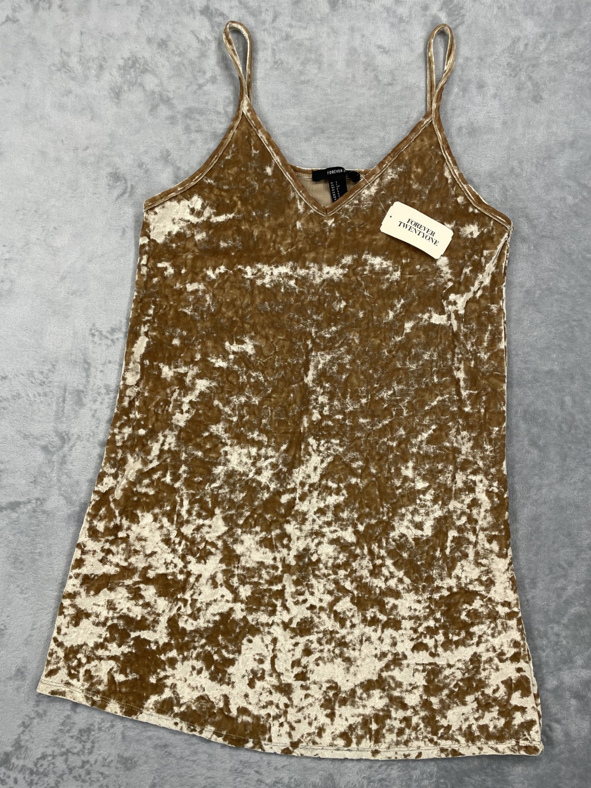 NWT Crushed Velvet Small Yellow Gold Dress | Shimmer Metallic Cocktail Party