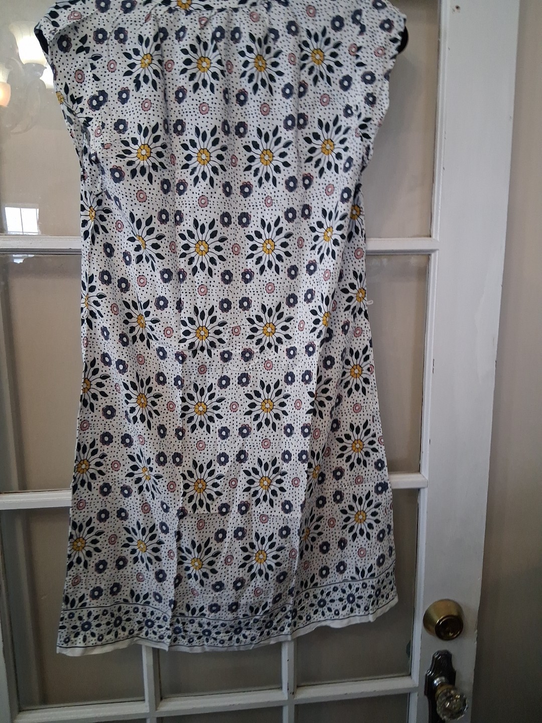 Loft Outlet Sz S White Floral Button Up Full Length Sundress See Pics L1