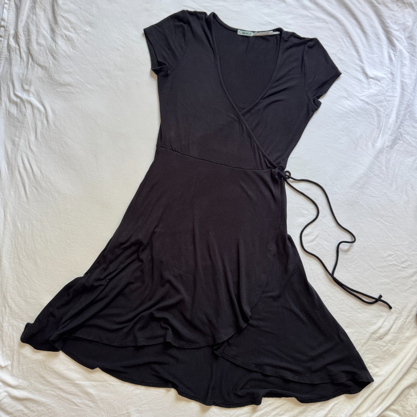 Urban Outfitters Kimchi Blue Black Wrap Tie Dress Women S Whimsygoth Minimalist