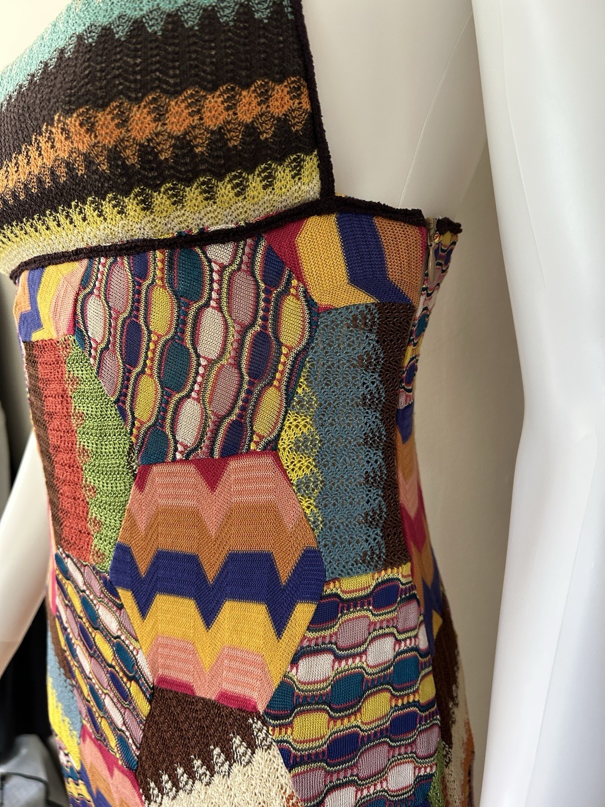 Missoni Valentina NWT Patchwork Knit Mini Dress Multicolor Italy IT 40 US 4