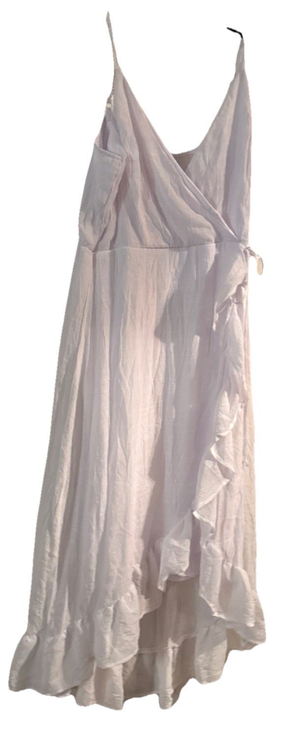 NWT Luxology Women’s Ruffle Tie Spaghetti Strap Adjustable White midi size XL
