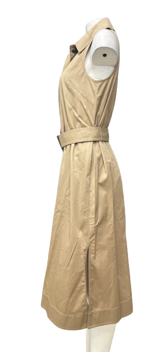 Kate Spade New York Sleeveless Belted Shirtdress In Dark Khaki