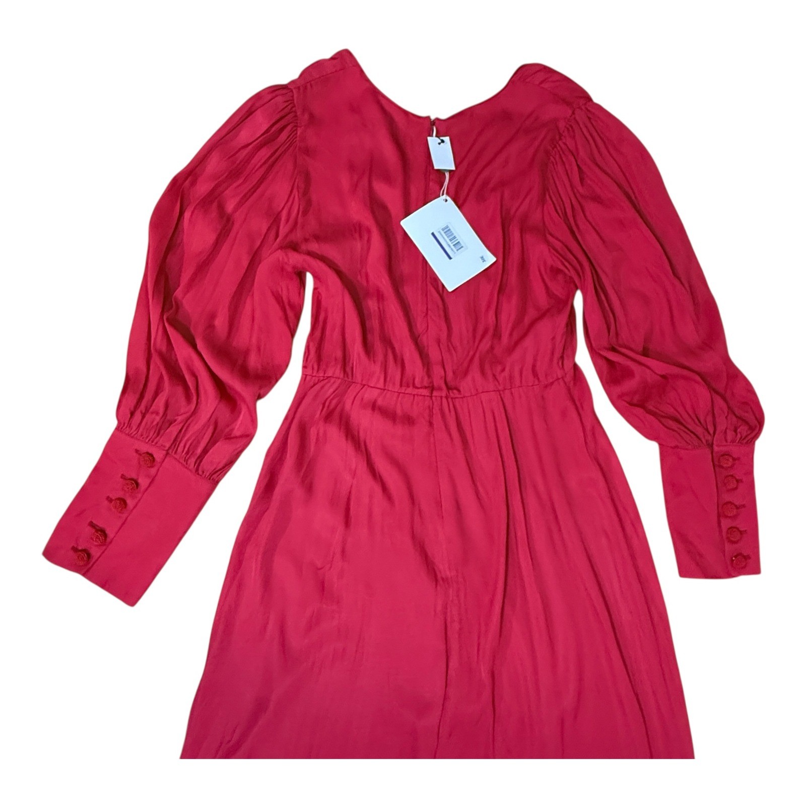 Farm Rio Red Cut Out Long Sleeve Maxi Dress XL Lenzing Ecovero Viscose New
