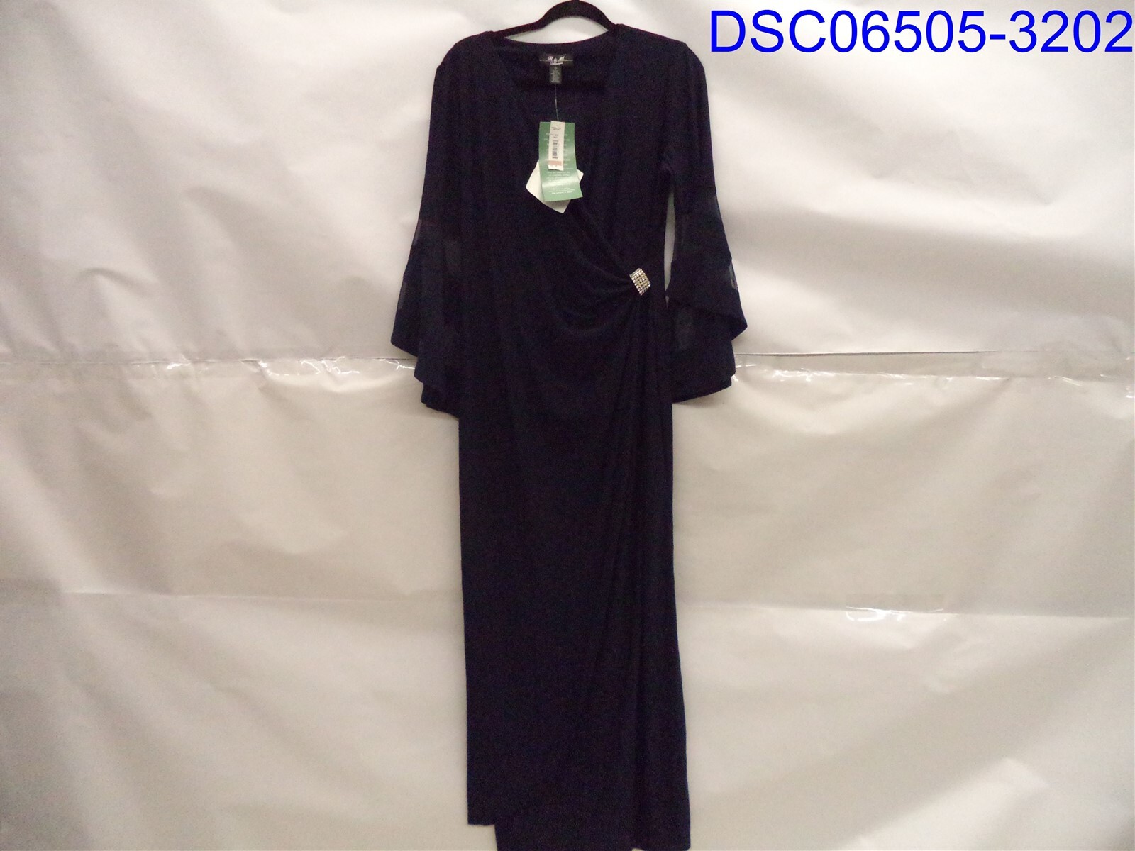 R&M, Women’s Blue Dress, Size=12, Armpit to Armpit=19″, Waist=18″, Length=58″