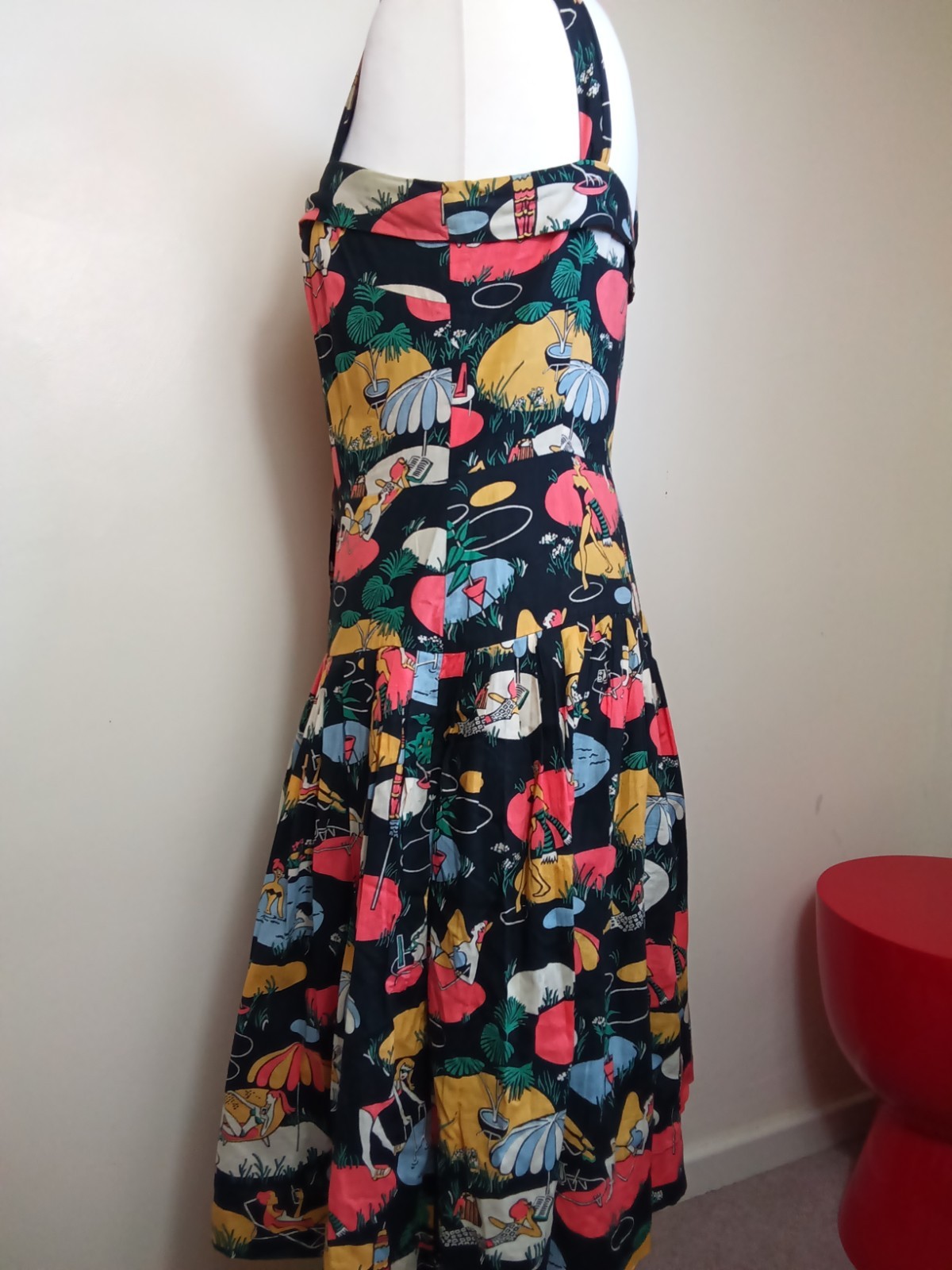 Emily and Fin Sundress Medium 12 Beach Lady Pool Print Summer Dress Pockets