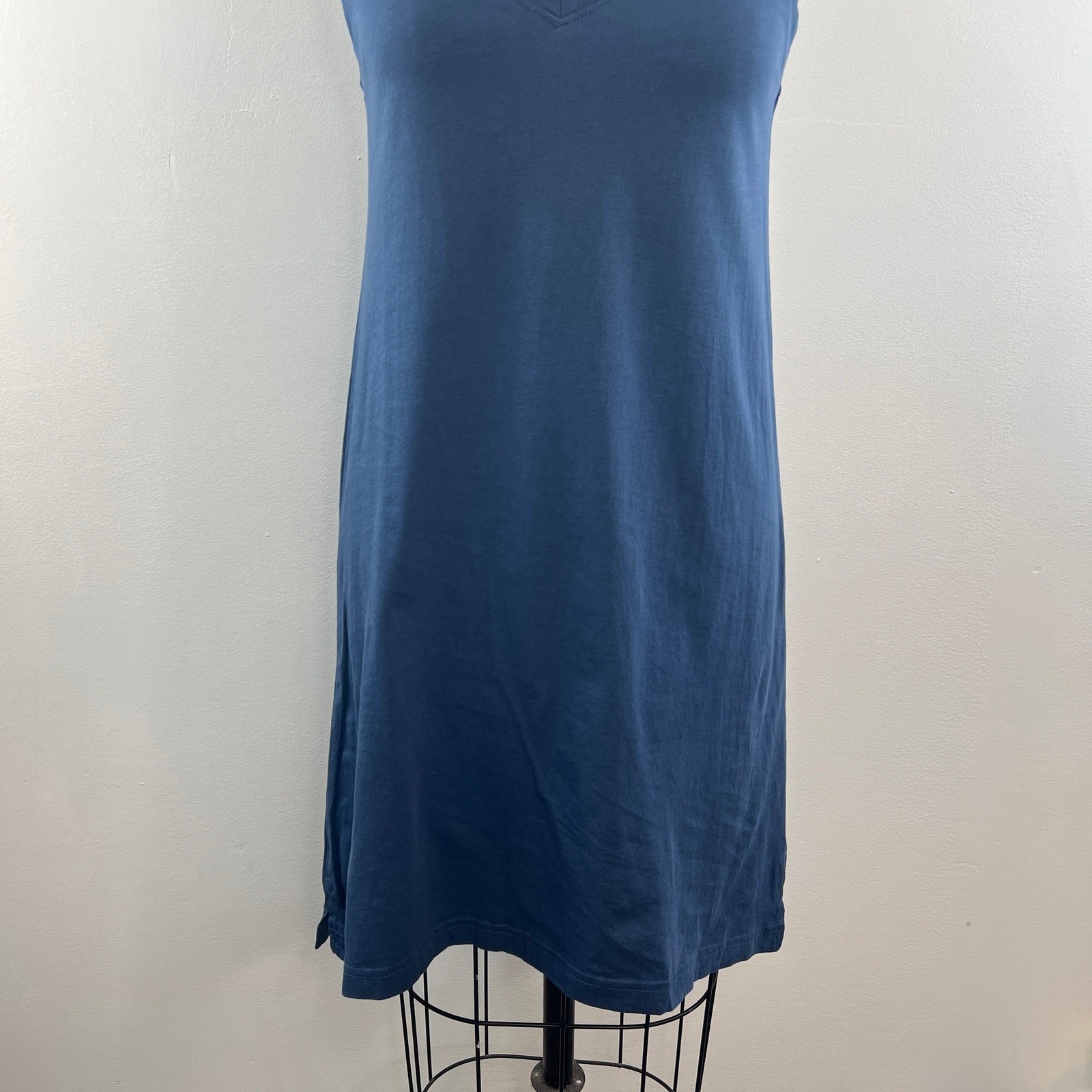 PACT Blue Mini Dress Cotton V-Neck Sleeveless Pullover Slip On Size X-Small XS