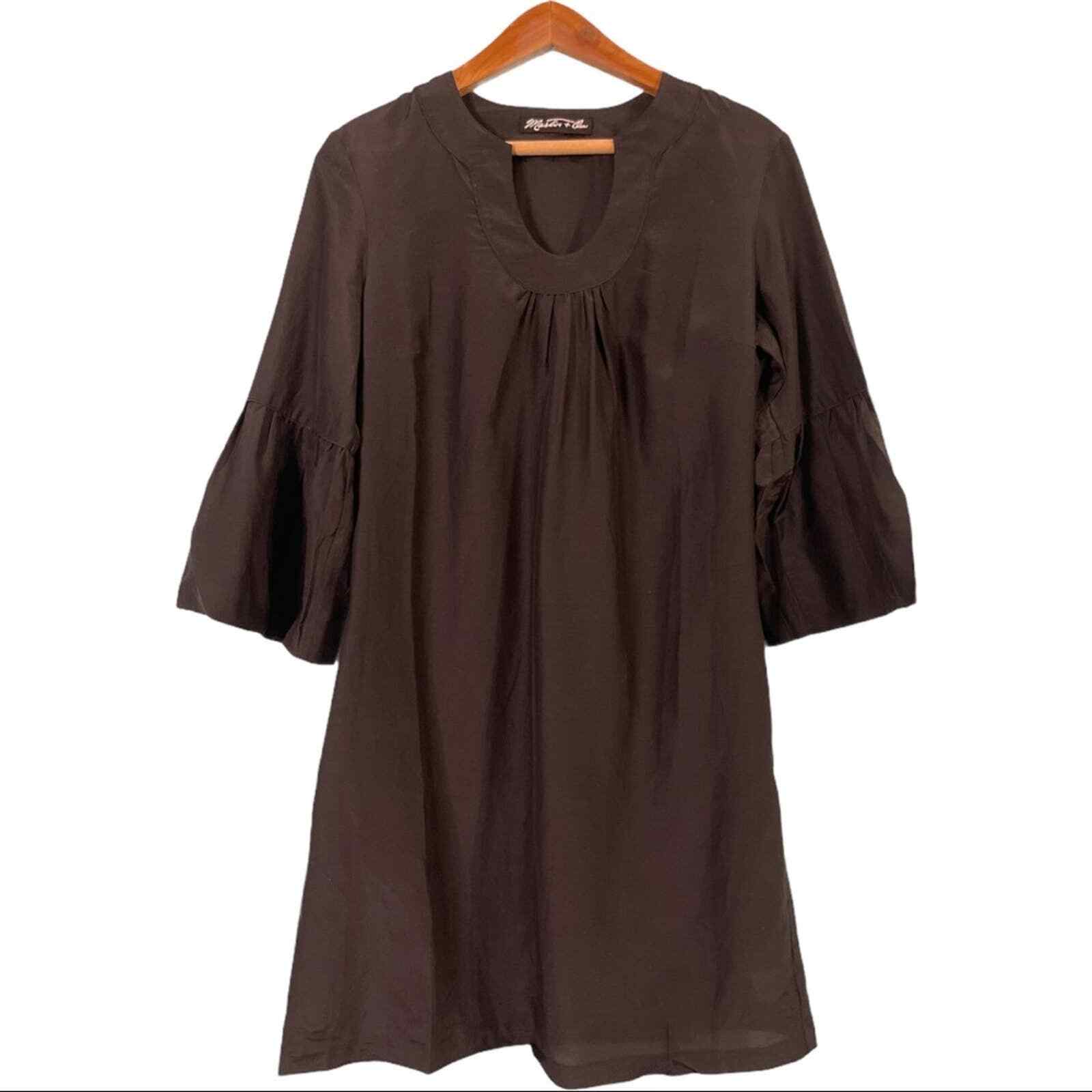Martin + Osa Flounce Sleeve Black Dress