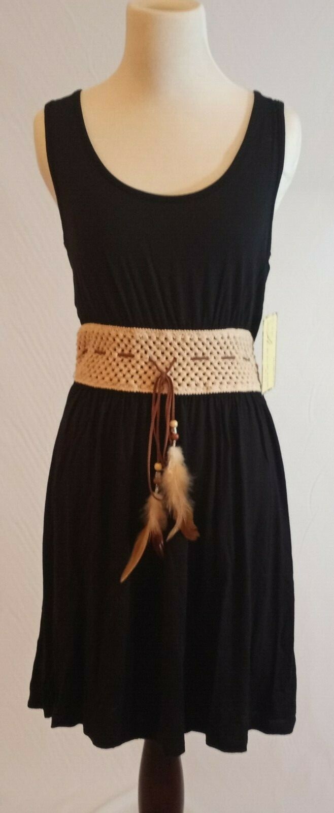 NWT Vintage Havana Ladies Size Small Black Knit Sundress Racerback