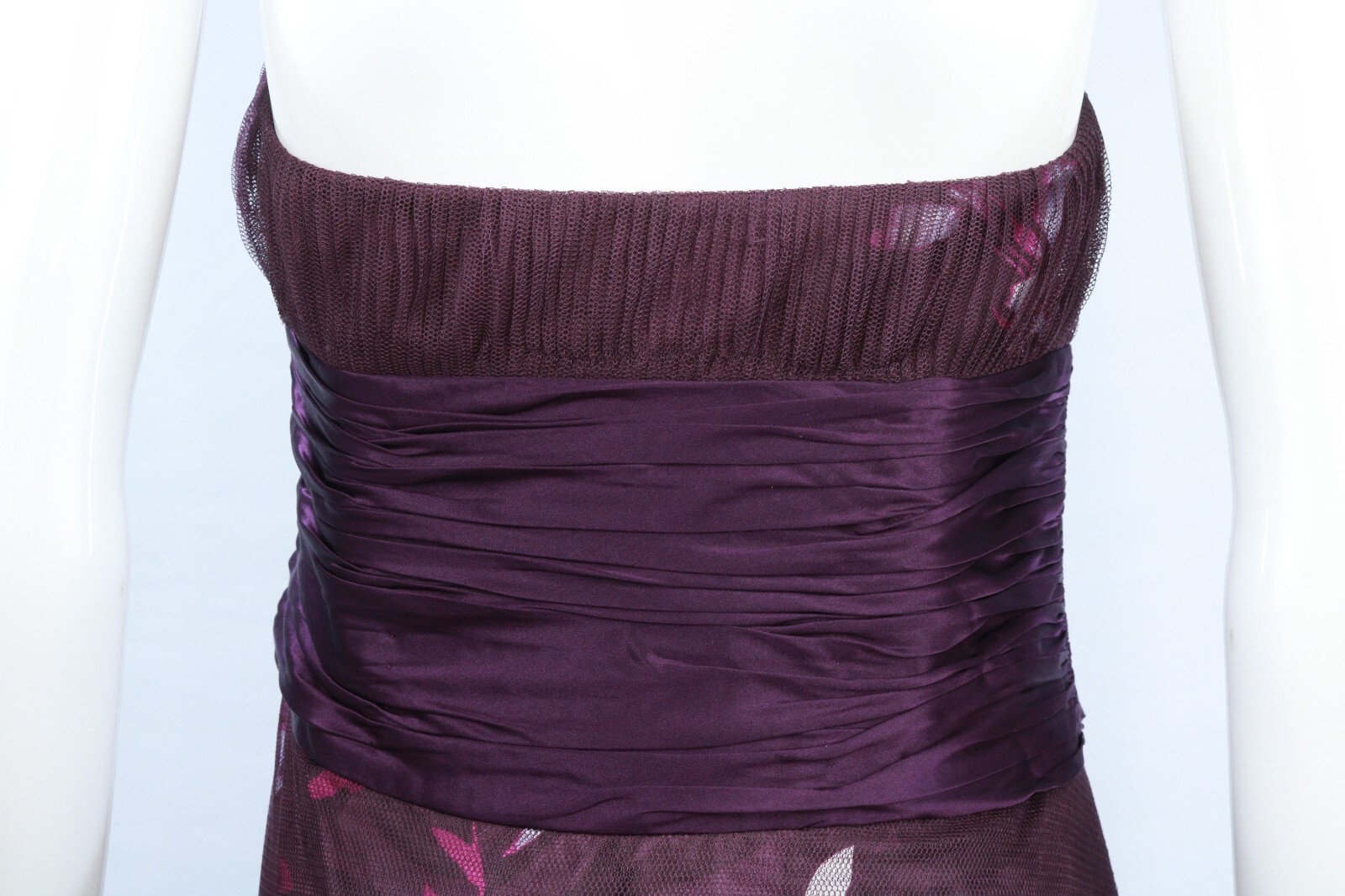 MONSOON Purple Flowers Double Layer Dress Party Evening Size EU 40 UK 12 Poly
