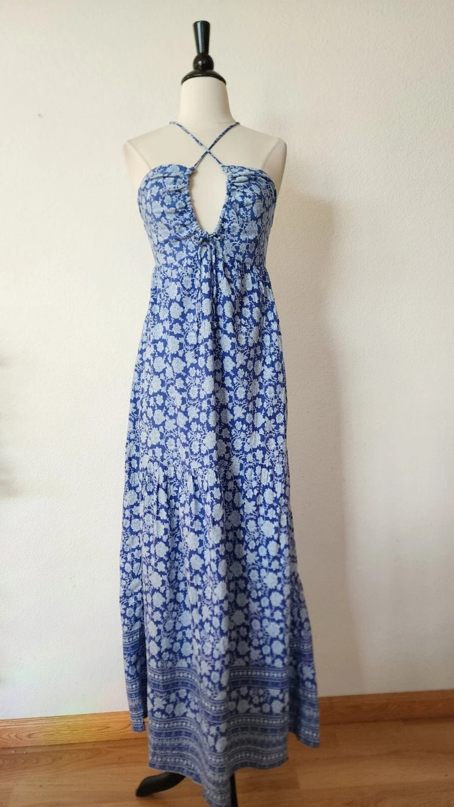 New Anthro Maxi Dress Size Small Linen Wedding Romantic Europe Vacation Coquette