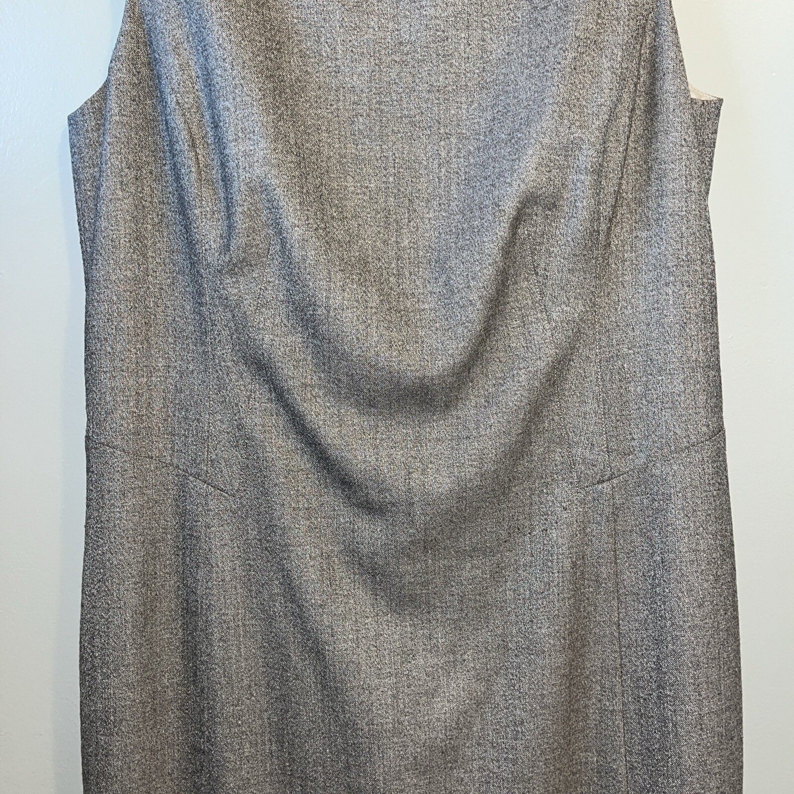 Ann Taylor Wool Blend Seamed Shift Dress Womens 8 Lined Sleeveless Brown