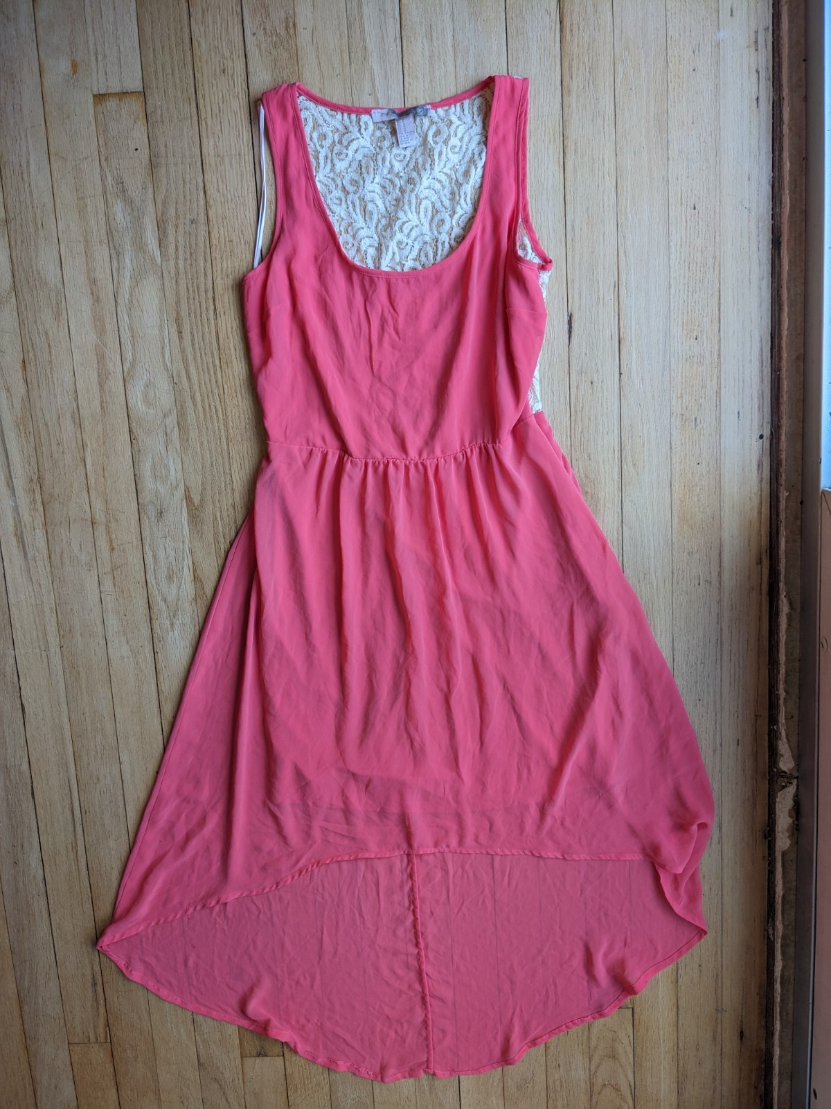 Love21 Sleeveless Lace High-Low Dress Light Pink Size M Flowy Summer Free Ship