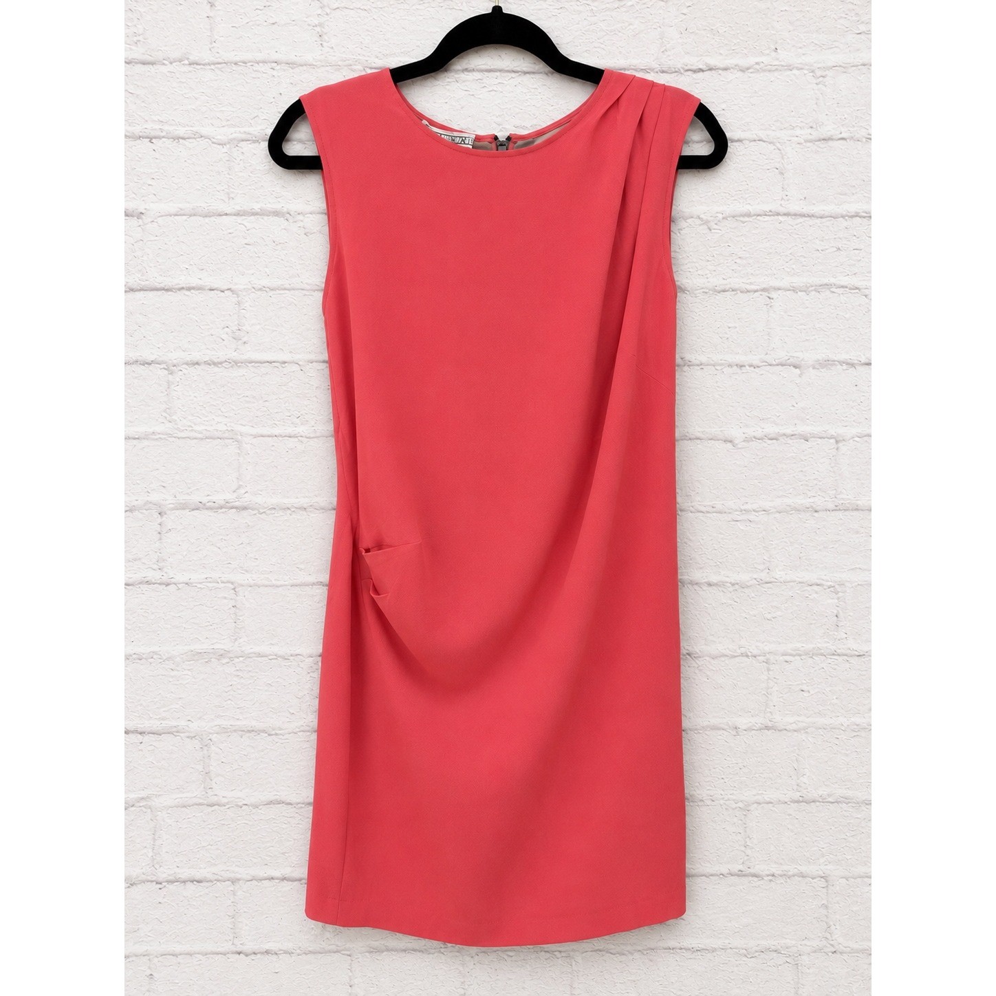 House of Dagmar Peachy Pink Side Ruched Sleeveless Sheath Dress Sz 36 US 4 S