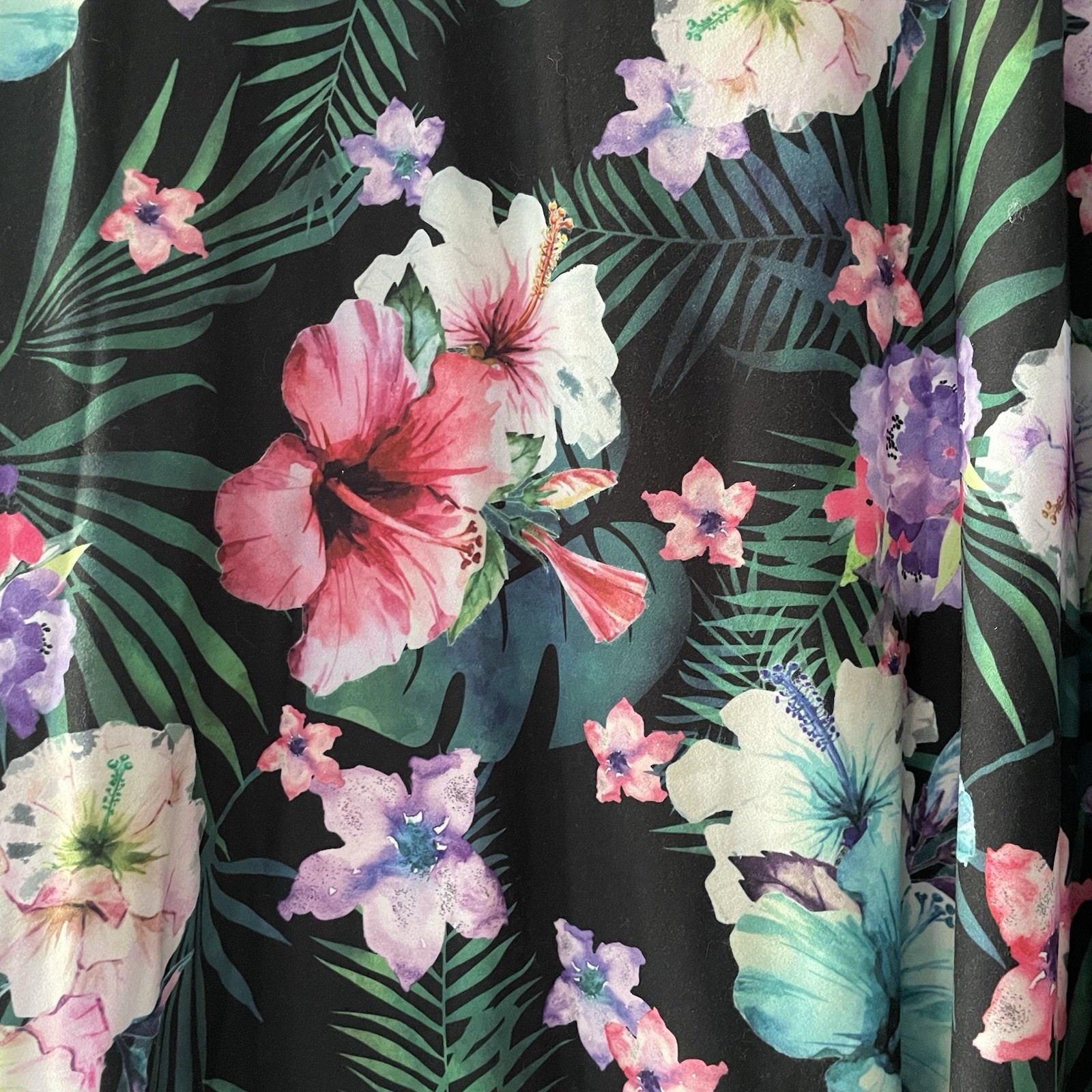 Yelete Women Size Medium Tropical Vibrant Floral Stretchy Beach Comfy Vaca Dress