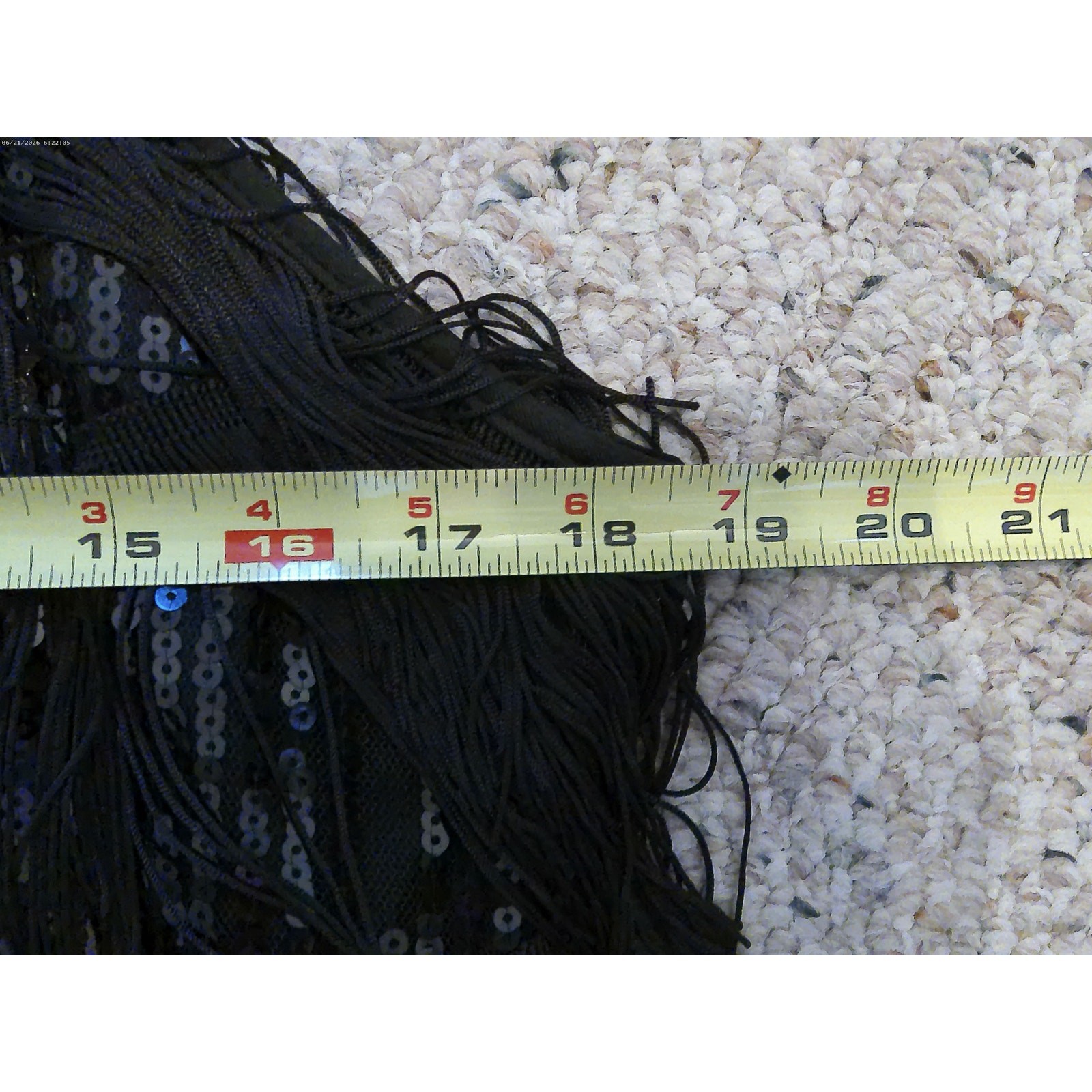 Vintage 1920s Style Black Tiered Fringe Flapper Dress Spaghetti Strap Cocktail